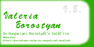 valeria borostyan business card